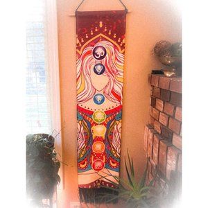 Gorgeous chakra goddess female meditation form wall hanging tapestry